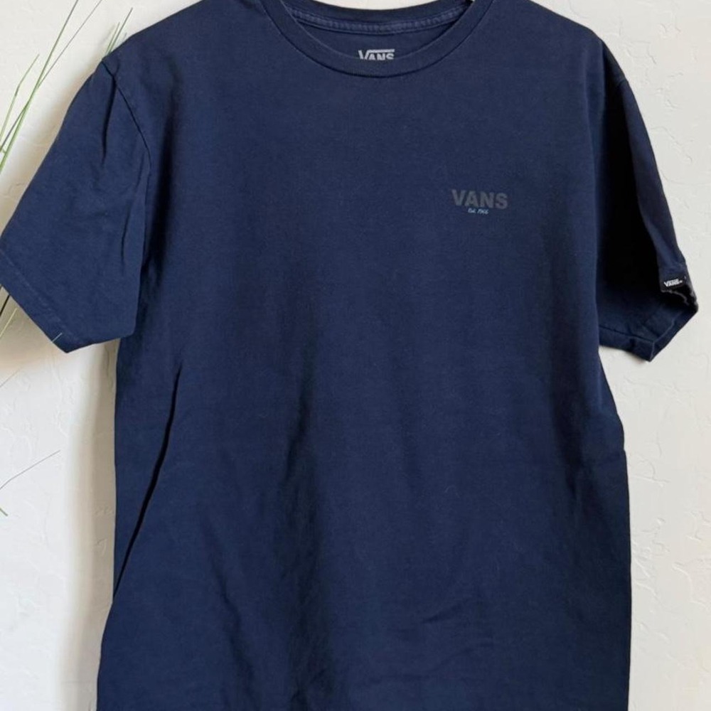 Vans Mens Navy Blue Pool Hall Club Graphic T-Shirt Classic Fit Size M Skater Y2K